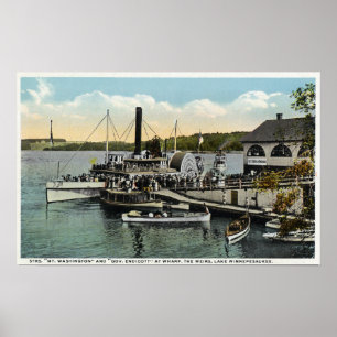 Mt. Washington, Gov. Endicott Steamers Docked Poster