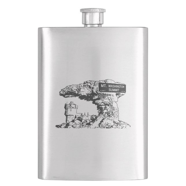 Mt. Washington Summit Sign Hip Flask (Front)