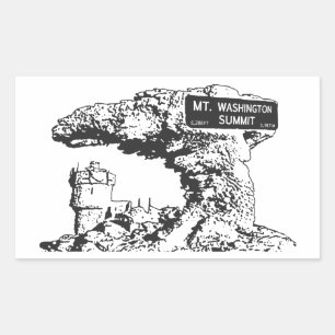 Mt. Washington Summit Sign Rectangular Sticker