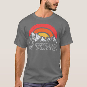 Mt Whitney Hiking with Retro Sunset T-Shirt