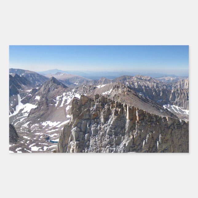 Mt Whitney Summit - John Muir Trail - Sierra Rectangular Sticker (Front)