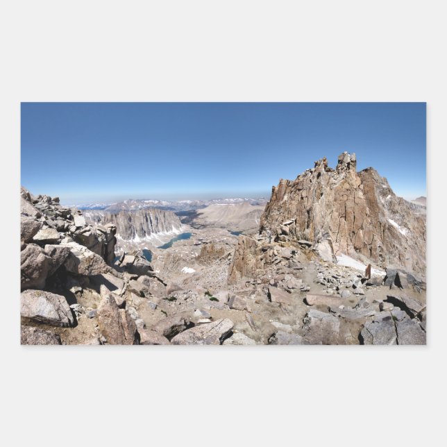 Mt Whitney Trail Crest Panorama - Sierra Rectangular Sticker (Front)