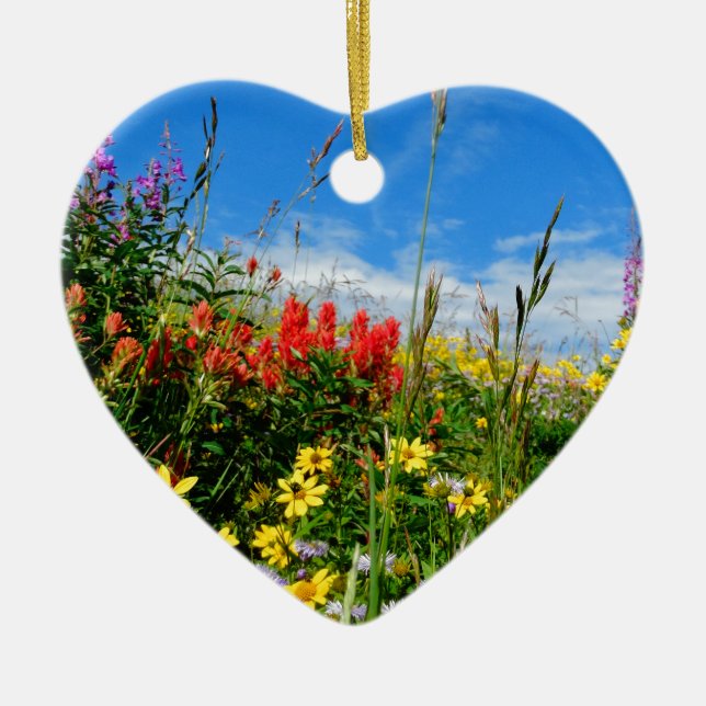 Mt. Wildflowers Ceramic Tree Decoration (Front)