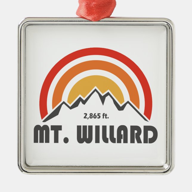 Mt. Willard New Hampshire Metal Tree Decoration (Front)