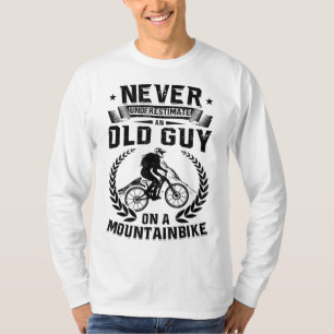MTB Cycling Biking Old Guy on a Mountain Bike Ridi T-Shirt