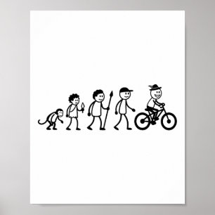 Mtb Cycling Bmx Stick-figure Biking Mountain-bike Poster
