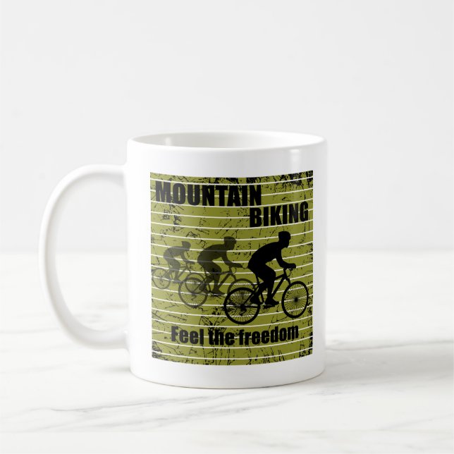 MTB Downhill Bicycle Rider - Mountain Biking Coffee Mug (Left)
