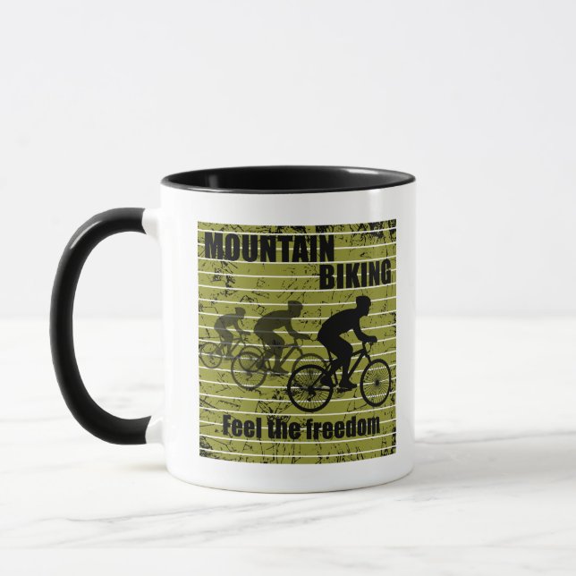 MTB Downhill Bicycle Rider - Mountain Biking Mug (Left)