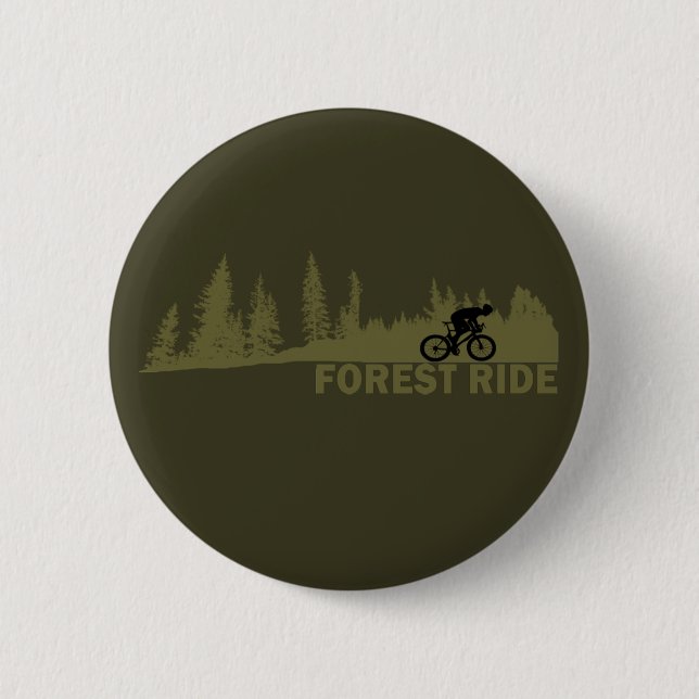 MTB Downhill Forest Ride Mountain Biking 6 Cm Round Badge (Front)