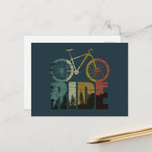 MTB Downhill Mountain Bike Rider Holiday Postcard