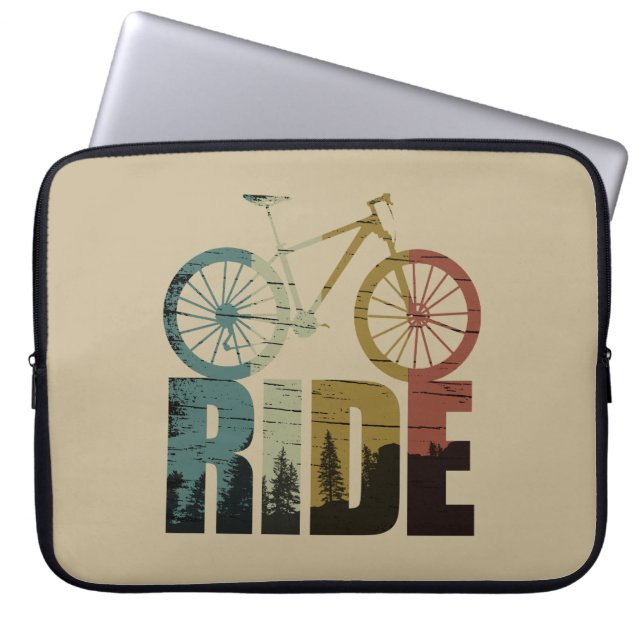 MTB Downhill Mountain Bike Rider Laptop Sleeve (Front)