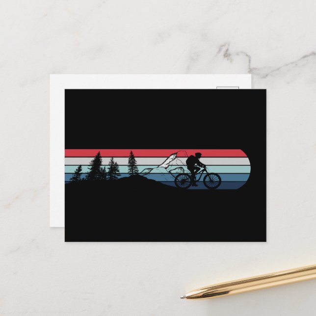 MTB Downhill Mountain Biking Holiday Postcard (Front/Back In Situ)
