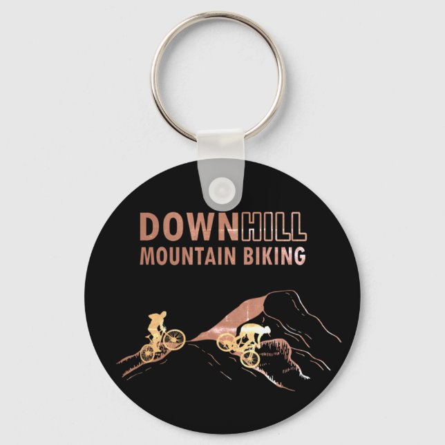 MTB Downhill Mountain Biking Key Ring (Front)