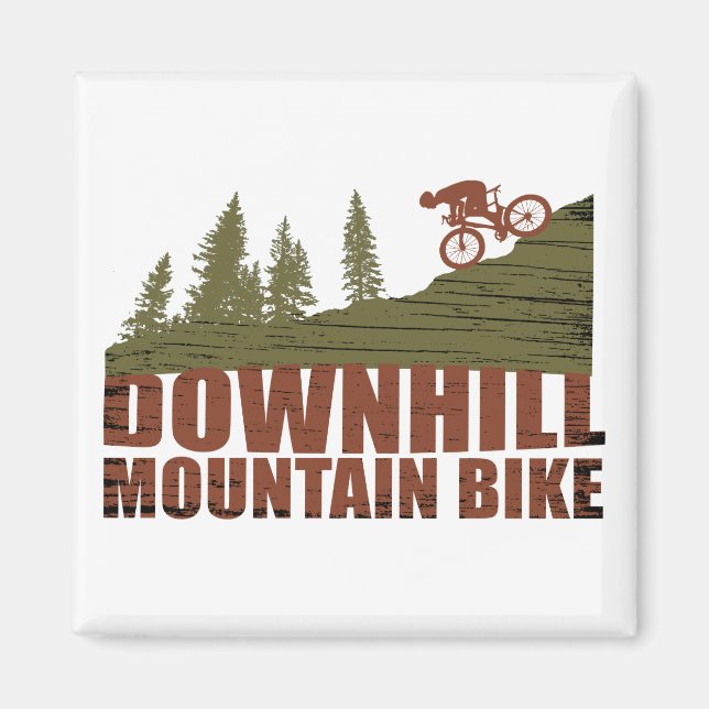 MTB Downhill Mountain Biking Magnet (Front)