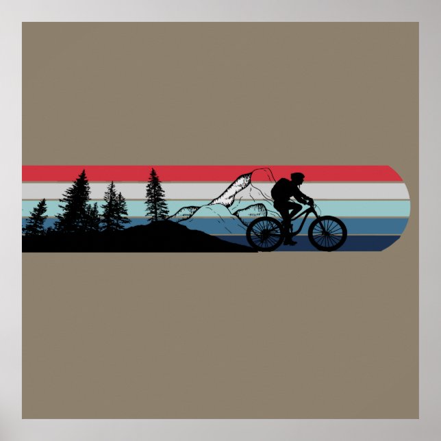 MTB Downhill Mountain Biking Poster (Front)