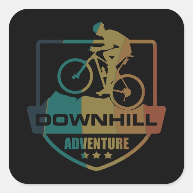 Mtb Downhill Mountain Biking Square Sticker (Front)