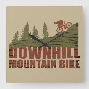 MTB Downhill Mountain Biking Square Wall Clock