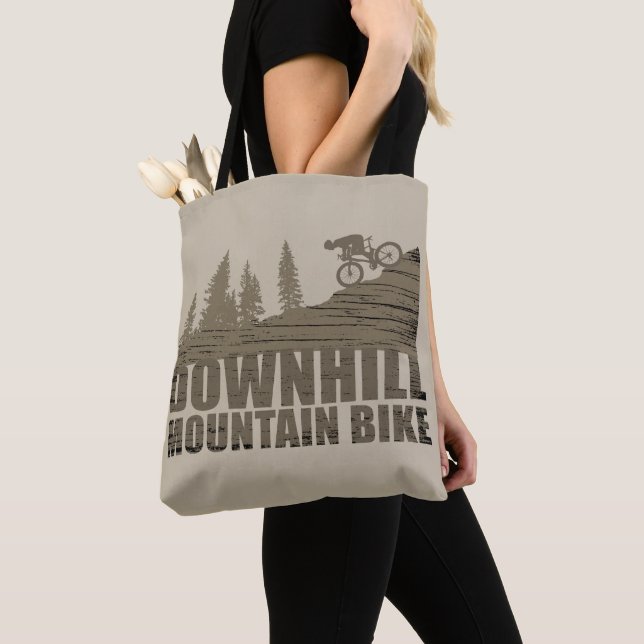MTB Downhill Mountain Biking Tote Bag (Close Up)