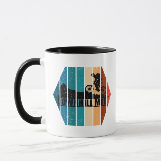 Mtb downhill mountain biking vintage mug (Left)