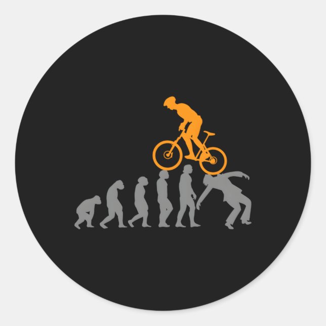 Mtb Evolution Bike Mountain Accessories Bicycle Classic Round Sticker (Front)