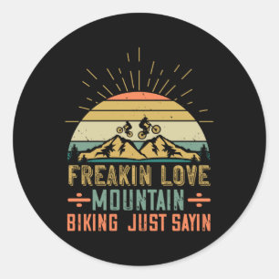 MTB - Freakin Love Mountain Biking Classic Round Sticker