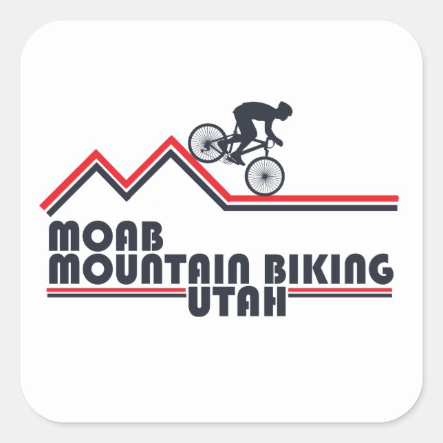Mtb Moab Mountain Biking Square Sticker (Front)