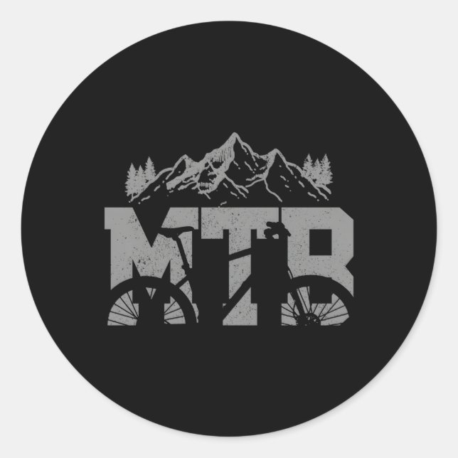 Mtb Mountain Bike Bicycle Mountain Biking Biker Classic Round Sticker (Front)