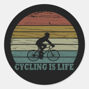 Mtb Mountain Biking Funny Cycling Classic Round Sticker