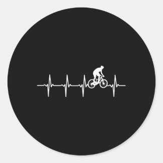 Mtb Mountain Biking Hebeat For Mountain Bikers Classic Round Sticker