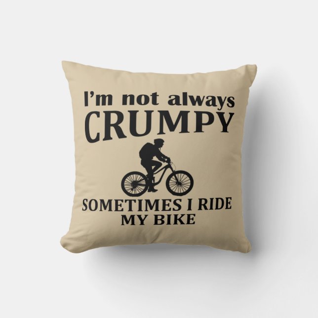 MTB Mountain Biking Humour Funny Cycling Quote Cushion (Front)