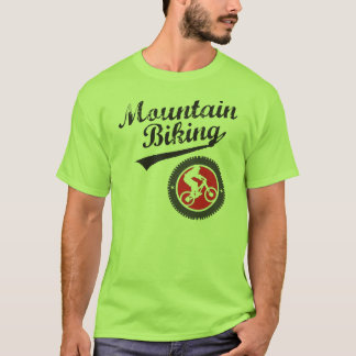 MTB Mountain Biking Retro Graphic, Black & Red T-Shirt