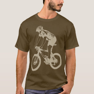 MTB Mountain Biking Solo Silhouette, Tan design T-Shirt
