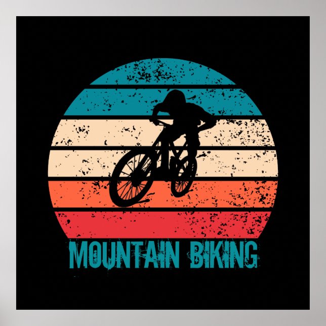 Mtb mountain biking vintage poster (Front)