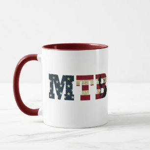 Mtb Patriotic Vintage American Flag Mountain Bike Mug