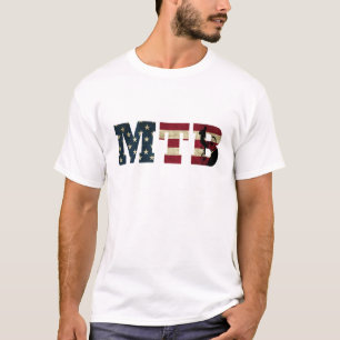 Mtb Patriotic Vintage American Flag Mountain Bike T-Shirt