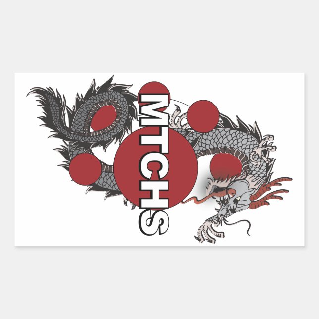 MTCHS Dragon Logo Rectangular Sticker (Front)