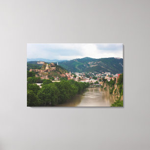 Mt'k'vari River Flowing, Tbilisi Canvas Print