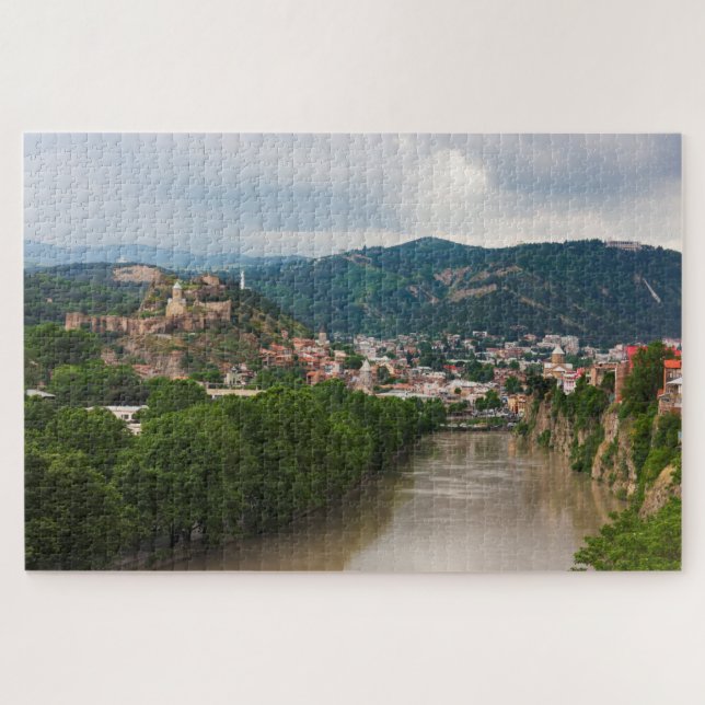 Mt'k'vari River Flowing, Tbilisi Jigsaw Puzzle (Horizontal)