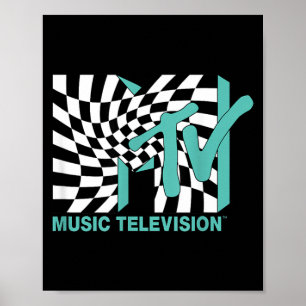 MTV Chequerboard Wave Optical Illusion Style Poster