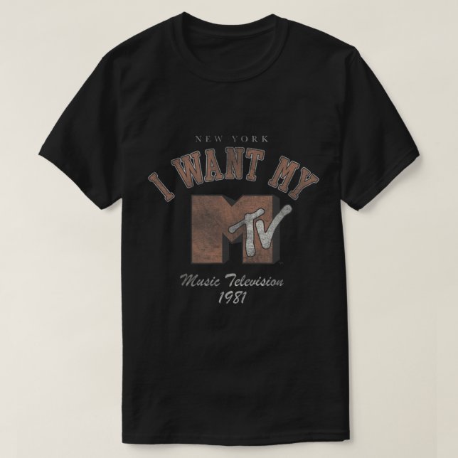 Mtv Music Television I Want My Mtv Ny Maroon.png T-Shirt (Design Front)