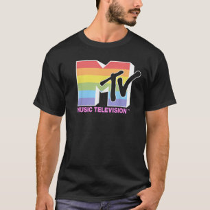 MTV Music Television Rainbow Pride Logo Fill T-Shirt