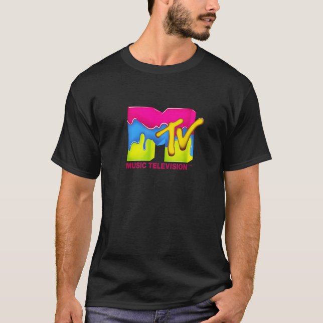 MTV Neon Paint Drip Retro Logo T-Shirt (Front)