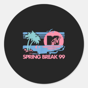 Mtv Pastel Colours Beach Spring Break Logo  Classic Round Sticker