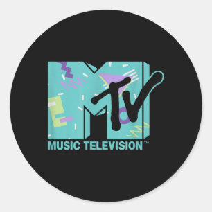 MTV Pastel Memphis Retro 80s Graphic Classic Round Sticker