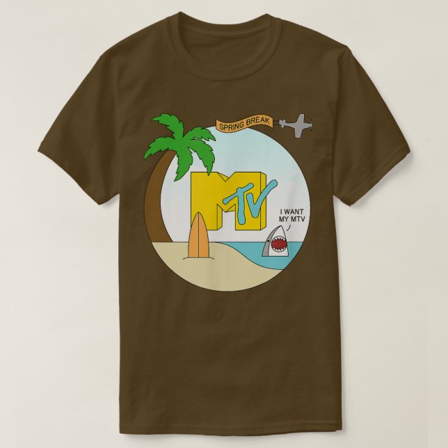 MTV Spring Break Shark Graphic  T-Shirt (Design Front)