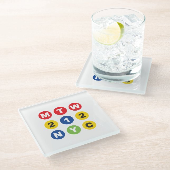 MTW logo  Glass Coaster (Angled)