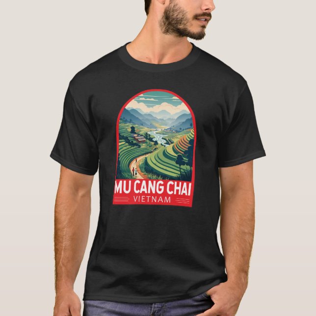 Mu Cang Chai Vietnam Travel Retro Emblem T-Shirt (Front)