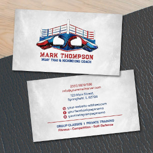 Muay Thai and Kickboxing Coach - Gloves and Ring Business Card