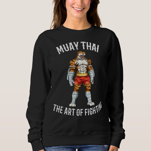 Muay Thai And Thai Boxing Strong Tiger Sweatshirt (Front)