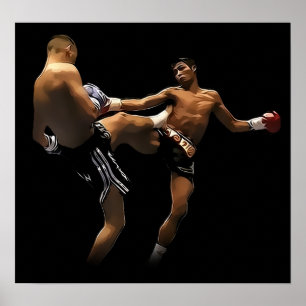 Muay Thai Boxing Action Poster
